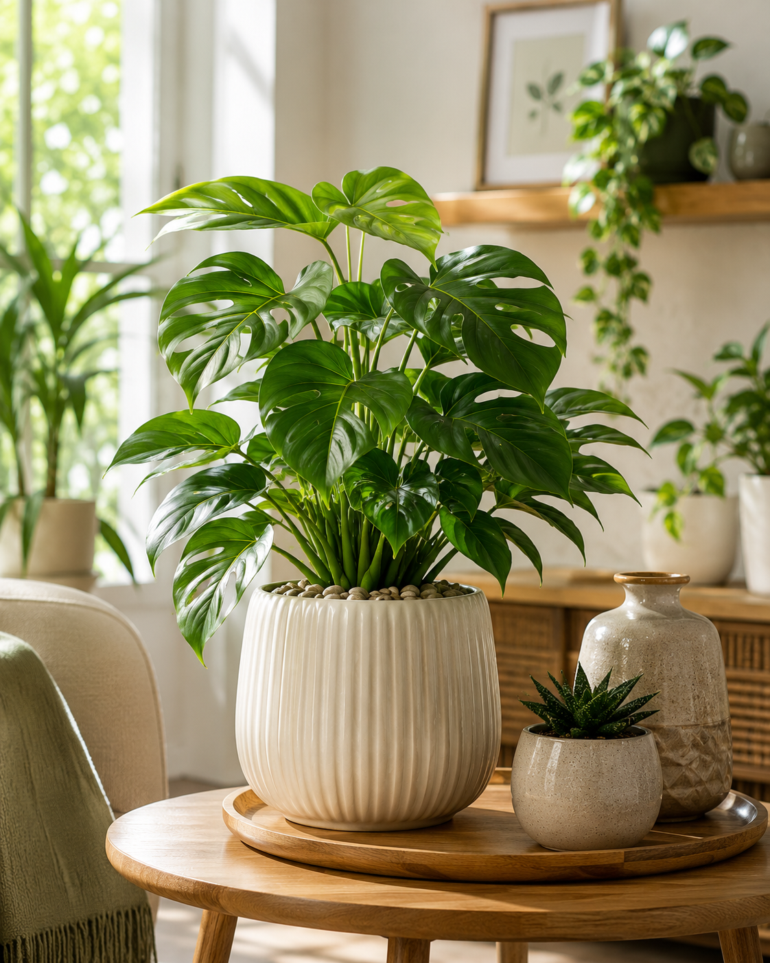 Plant and ceramic pot combination